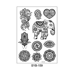 Mixed Patterns Mandala Pattern Vintage Removable Temporary Water Proof Tattoos Paper Stickers, Mixed Patterns, 21x15cm