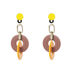 brown Stylish Acrylic Earrings - Versatile and Chic Ear Drops (52052)
