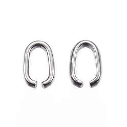 Stainless Steel Color Tarnish Resistant 304 Stainless Steel Quick Link Connectors, Linking Rings, Oval, Stainless Steel Color, 7x5x2mm