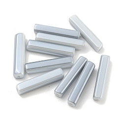 Light Steel Blue Electroplate Glass Beads, Faceted, Rectangle, Light Steel Blue, 19.5~20x4x4mm, Hole: 1mm