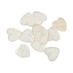 Белый Подвески в форме сердца из натуральных ракушек капиз, окрашенные распылением, белые, 11.5x11.5x0.5 мм, отверстие : 1.6 мм