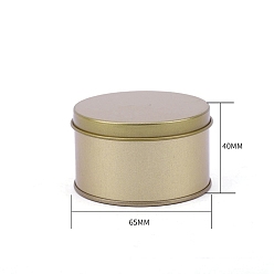 Golden Round Tinplate Candle Tins with Lid, Empty Candle Jar Containers for Candle Making, Golden, 65x40mm
