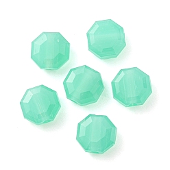 Medium Aquamarine Acrylic Beads, Faceted, Polygon, Medium Aquamarine, 7.5x7.5x4mm, Hole: 1.5mm