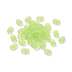 Light Green Transparent Acrylic Beads, Frosted, Peanut, Light Green, 6x4x3mm, Hole: 1mm, about 10230pcs/500g