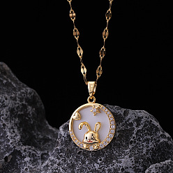 Rabbit Rabbit Pendant Necklace - Shiny and Sturdy, Perfect for Locking Bone Chain, Rabbit,