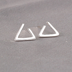 Triangle Mini 925 Sterling Silver Stud Earrings for Girls, Silver Color Plated, Triangle, 5mm
