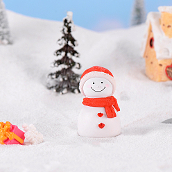 Red Mini PVC Snowman, Figurine, Dollhouse Decorations, Christmas Theme, Red, 45x25mm