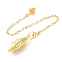 Golden Rack Plating Brass Dowsing Pendulum Big Pendants, Bullet Charm, Cadmium Free & Lead Free, Golden, 230mm, Hole: 1.5mm