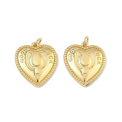 Настоящее золото 18K Латунные подвески, сердце прелести, долговечный, без кадмия и без свинца, стойки покрытие, реальный 18 k позолоченный, 21x19x3 мм, Перейти кольцо: 5x1 мм, внутренний диаметр: 3 мм