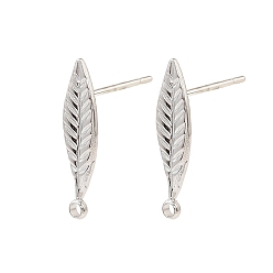 Нержавеющая Сталь Цвет 304 Выводы серьги из нержавеющей стали шпилька, лист, с петлей, цвет нержавеющей стали, 19x5 мм, отверстие : 1.5 мм, штифты : 1 мм