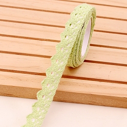 Pale Green Lace Trim, Cotton Lace Ribbon, with Adhesive Back, For Sewing Decoration, Pale Green, 5/8 inch(15mm), about 1.97 Yards(1.8m)/Roll
