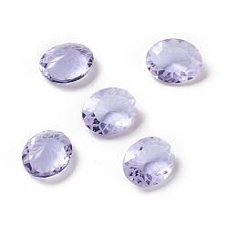 Violet Glass Rhinestone Cabochons, Pointed Back, Oval, Violet, 10x8x4mm