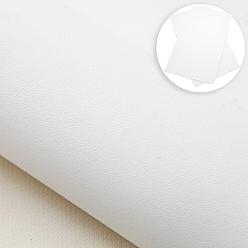 White Solid Colors PU Faux Leather Fabric, for DIY Crafts, Rectangle, White, 33x20x0.07cm