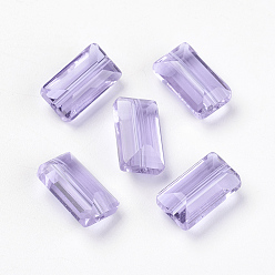 Lilac Imitation Austrian Crystal Beads, Grade AAA, Faceted, Rectangle, Lilac, 10x15.5x7mm, Hole: 0.9~1mm