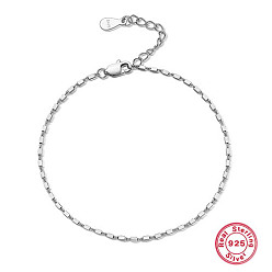 Platinum 925 Sterling Silver Link Bracelets for Women, Platinum, 6-3/4 inch(17cm)