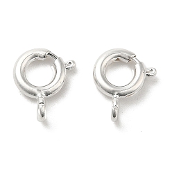 925 Sterling Silver Plated Brass Spring Ring Clasps, Ring, 925 Sterling Silver Plated, 10x8x3mm, Hole: 1.6mm