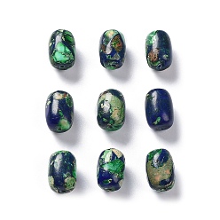 Marine Blue Natural Imperial Jasper Beads, Dyed, Rice, Marine Blue, 14.5x10mm, Hole: 1.4mm