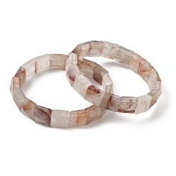 Красный Кварц Браслеты из натуральных бусин железистого кварца для женщин и мужчин, внутренний диаметр: 2-1/4~2-3/8 дюйм (5.55~5.95 см)