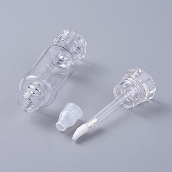 Clear Transparent Small Plastic Bottles, Lip Gloss Bottles, Adorable Candy, Clear, 7.5x2.3cm, Capacity: 9g, 12pcs/set