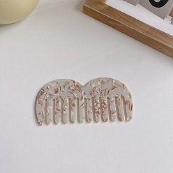 6# Milk Coffee Anti-Static Wide-Tooth Marble Hair Comb for European and American Acetate Sheets