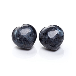 Larvikite Natural Larvikite Heart Love Palm Worry Stone, Healing Crystal, 39~39.5x40.5~41x18~21mm
