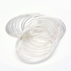 Silver Steel Memory Wire, for Wrap Bracelets Making, Silver, 22 Gauge, 0.6mm, about 1800 circles/1000g