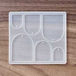Arch DIY Pendant Silicone Molds, Resin Casting Molds, White, Arch Pattern, 108x99x5.5mm, Hole: 2mm, Inner Diameter: 19.5~40x25.5~50.5mm