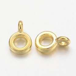 Golden Tibetan Style Hangers, Bail Beads, Rondelle, Golden, Cadmium Free & Nickel Free & Lead Free, 6.5x2mm, Hole: 2mm, Inner Diameter: 3mm