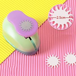 Sun Plastic Paper Craft Hole Punches, Paper Puncher for DIY Paper Cutter Crafts & Scrapbooking, Random Color, Sun Pattern, 70x40x60mm