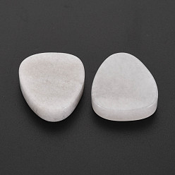 White Jade Natural White Jade Beads, No Hole, Triangle, 28.5x25x7~7.5mm