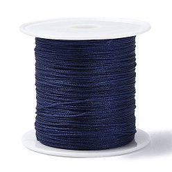 Midnight Blue Nylon Chinese Knot Cord, Nylon Jewelry Cord for Jewelry Making, Midnight Blue, 0.4mm, about 28~30m/roll
