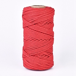Red Cotton String Threads, Macrame Cord, Decorative String Threads, for DIY Crafts, Gift Wrapping and Jewelry Making, Red, 2mm, about 109.36 yards(100m)/roll