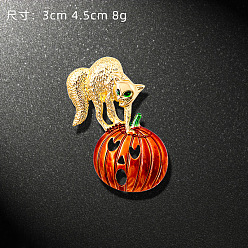 YNCP7245 Gold Halloween brooch Christmas night horror ghost wizard hole pumpkin head bat brooch personality drop oil corsage