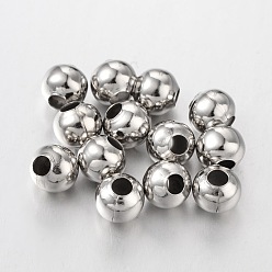 Platinum Iron Spacer Beads, Platinum Color, 8mm, hole: 2.5~3mm