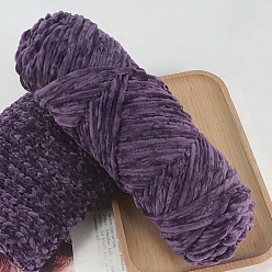 Фиолетовый Шерстяная пряжа синель, бархатные нитки для ручного вязания, для детского свитера, шарфа, ткани, рукоделия, ремесла, фиолетовые, 3 мм, около 87.49 ярдов (80 м) / моток