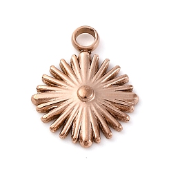 Розовое Золото 304 прелести нержавеющей стали, ромбовидный шарм, ионное покрытие (ip), розовое золото , 13.5x11x2 мм, отверстие : 1.8 мм