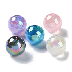 Mixed Color Opaque Acrylic Beads, Round, Mixed Color, 19.5mm, Hole: 2mm