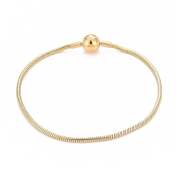 Golden Ion Plating(IP) 304 Stainless Steel Round Snake Chain Bracelet Making, Golden, 7-5/8 inch(19.5cm), 1.8mm
