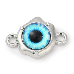 Платина Прелести соединителя сплава, глаз, со смолой и печатью, без свинца, без кадмии и без никеля, стойки покрытие, платина, 17.5x12.5x5 мм, отверстие : 1.8 мм