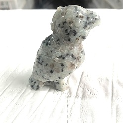 Далматинских Джаспер Резные фигурки попугаев из натуральной далматинской яшмы, для украшения рабочего стола домашнего офиса, 35x35x60 мм