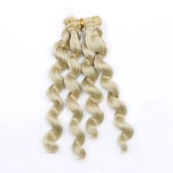 Pale Goldenrod High Temperature Fiber Long Wavy Doll Wig Hair, for DIY Girl BJD Makings Accessories, Pale Goldenrod, 150~1000mm