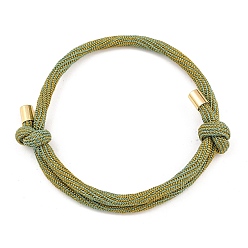 Темный Морско-зеленый Браслеты из нейлонового шнура, с латунной фурнитурой , золотые, долговечный, стойки покрытие, темно-зеленый, внутренний диаметр: 1-5/8~3-1/8 дюйм (4~8 см)