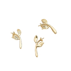 Light Gold Brass Leaf Pins, for Baroque Pearl Making, Light Gold, 21mm