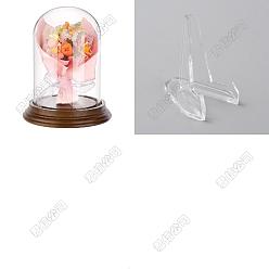 Седло Коричневый 2 шт. купольная крышка из арочного стекла, декоративная витрина, с 2шт. пластиковыми подставками для демонстрации, седло коричневый, 107x140 мм