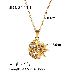 JDN21113 Fashion retro necklace stainless steel twist chain mother-of-pearl love necklace titanium steel necklace girls sense of luxury
