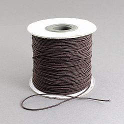 Coconut Brown Round Elastic Cord, with Nylon Outside and Rubber Inside, Coconut Brown, 1.5mm, about 49.21 yards(45m)/roll