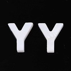 Letter Y Подвески из натуральных пресноводных ракушек, для изготовления ювелирных изделий, кремово-белые, Письмо Y, 10x8x2.5 мм, отверстие : 0.8 мм
