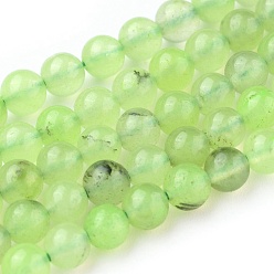 Prehnite Natural Prehnite Beads Strands, Round, 5~5.5mm, Hole: 0.8mm, about 77~78pcs/strand, 15.7 inch(40cm)