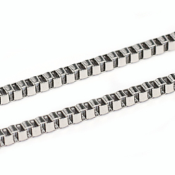 Stainless Steel Color 304 Stainless Steel Box Chains, Unwelded, Stainless Steel Color, 1.4mm