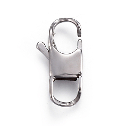 Stainless Steel Color 304 Stainless Steel Lobster Claw Clasps, Stainless Steel Color, 23x12x5mm, Hole: 6mm